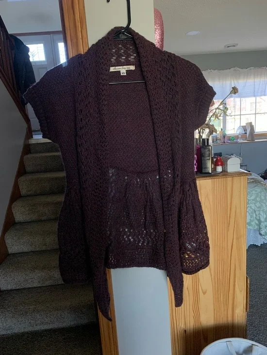 Vintage “American Rag Cie” purple knit cardigan - Picture 2 of 8